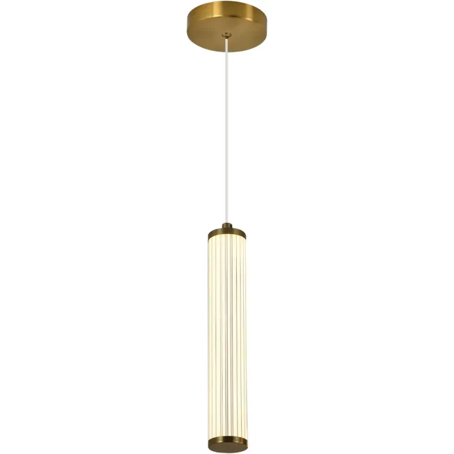 Calibo Charm Fluted 1 Light LED Pendant Light in Brass CHA-1PN-10W-BR