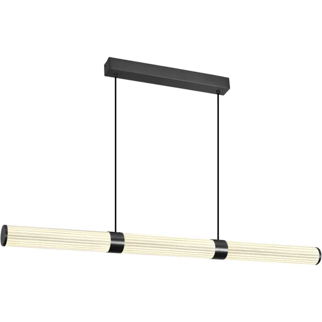 Calibo Charm Fluted 1500mm Linear LED Pendant Light in Black CHA-150LN-45W-BK