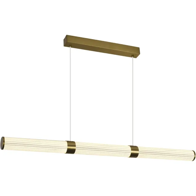 Calibo Charm Fluted 1500mm Linear LED Pendant Light in Brass CHA-150LN-45W-BR