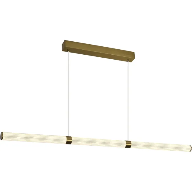 Calibo Charm Fluted 2000mm Linear LED Pendant Light in Brass CHA-200LN-60W-BR