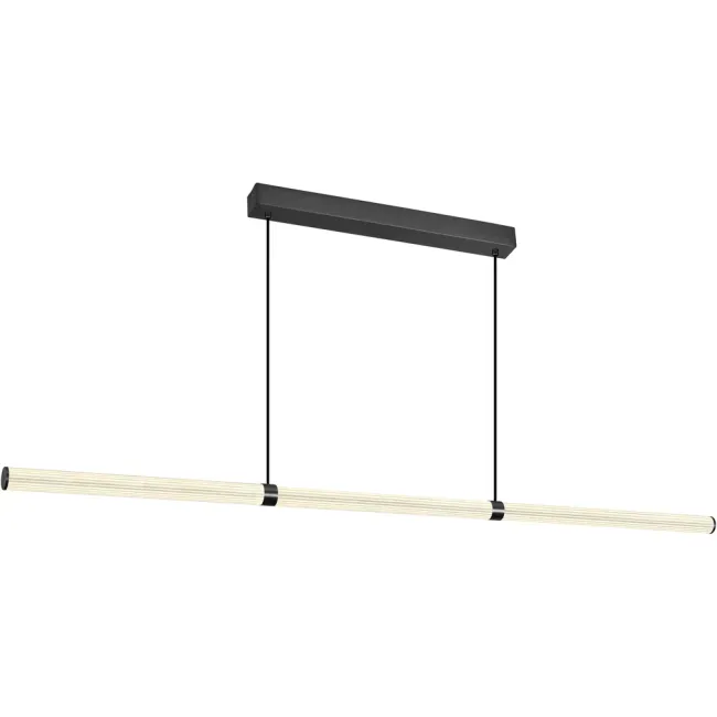 Calibo Charm Fluted 2500mm Linear LED Pendant Light in Black CHA-250LN-75W-BK