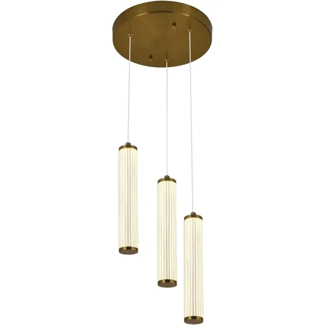 Calibo Charm Fluted 3 Light LED Pendant Light CHA-3PN-30W-XX