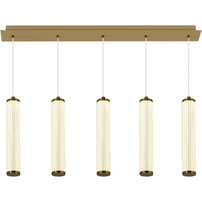 Calibo Charm Fluted 5 Light Bar LED Pendant Light CHA-5PN-50W-XX