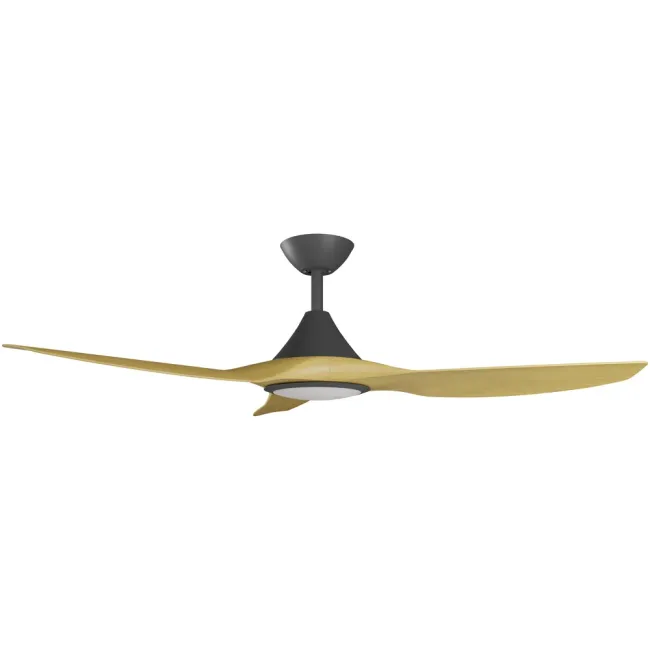 Calibo Cloudfan 52" DC Smart Ceiling Fan and LED Light in Black & Bamboo CFT-352B-BA-L