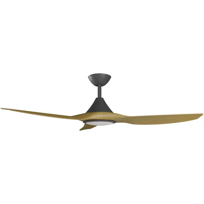 Calibo Cloudfan 52" DC Smart Ceiling Fan and LED Light in Black & Teak CFT-352B-TE-L