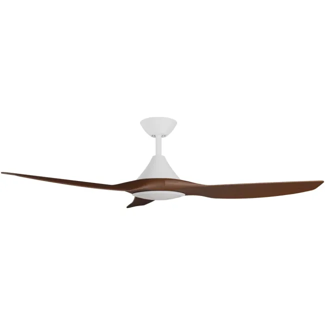 Calibo Cloudfan 52" DC Smart Ceiling Fan and LED Light in White & Koa CFT-352W-KO-L