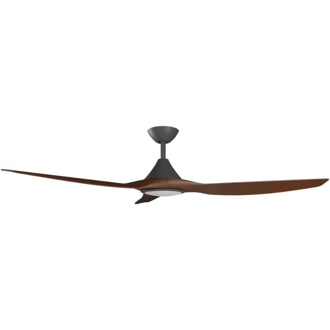 Calibo Cloudfan 60" DC Smart Ceiling Fan and LED Light in Black & Koa CFT-360B-KO-L