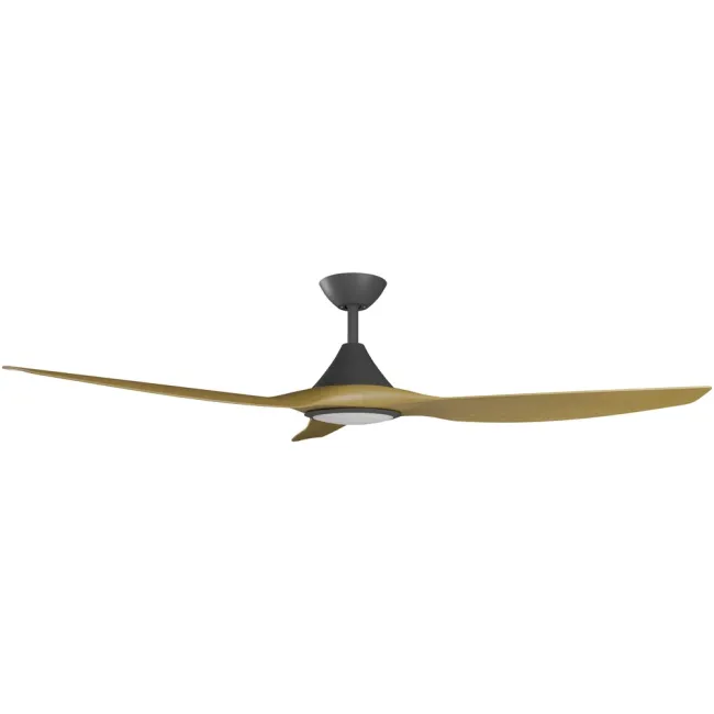 Calibo Cloudfan 60" DC Smart Ceiling Fan and LED Light in Black & Teak CFT-360B-TE-L