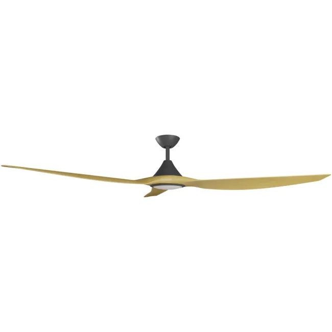 Calibo Cloudfan 72" DC Smart Ceiling Fan and LED Light in Black & Bamboo CFT-372B-BA-L