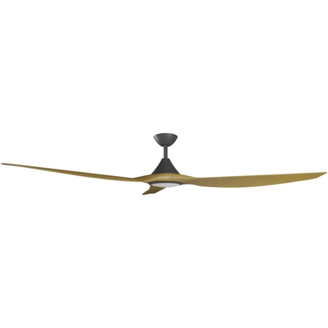 Calibo Cloudfan 72" DC Smart Ceiling Fan and LED Light in Black & Teak CFT-372B-TE-L