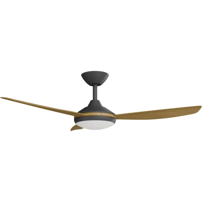Calibo Condor 48" DC Smart Ceiling Fan and LED Light in Black & Teak CON-348B-TE-L