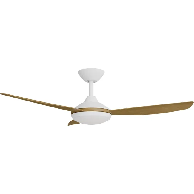 Calibo Condor 48" DC Smart Ceiling Fan and LED Light in White & Teak CON-348W-TE-L