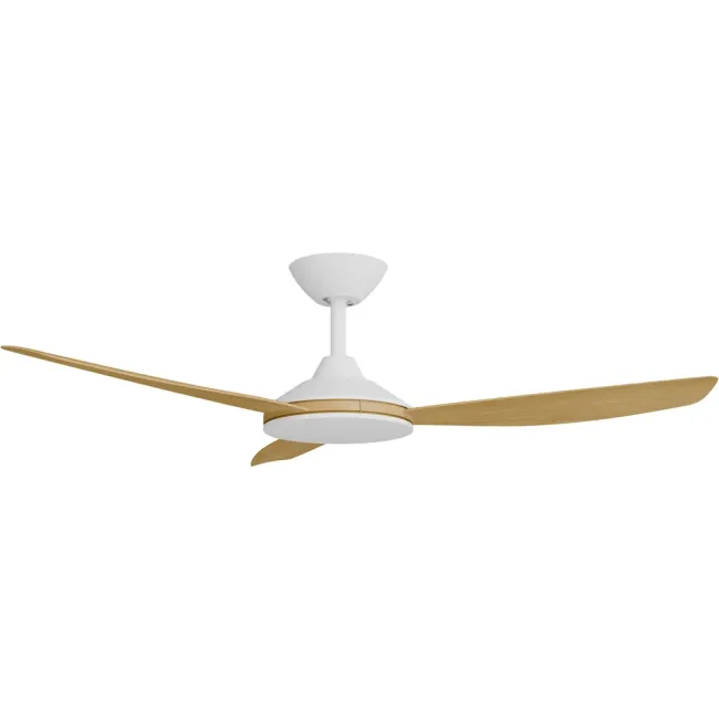 Calibo Condor 48" DC Smart Ceiling Fan in White & Bamboo CON-348W-BA