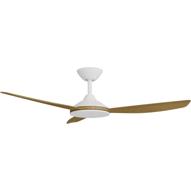 Calibo Condor 48" DC Smart Ceiling Fan in White & Teak CON-348W-TE