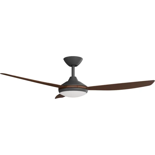 Calibo Condor 52" DC Smart Ceiling Fan and LED Light in Black & Koa CON-352B-KO-L