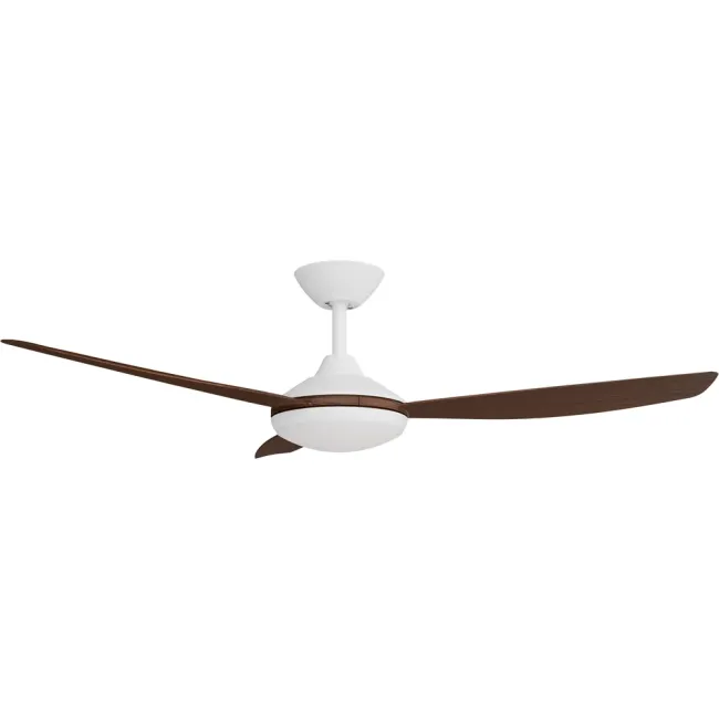 Calibo Condor 52" DC Smart Ceiling Fan and LED Light in White & Koa CON-352W-KO-L