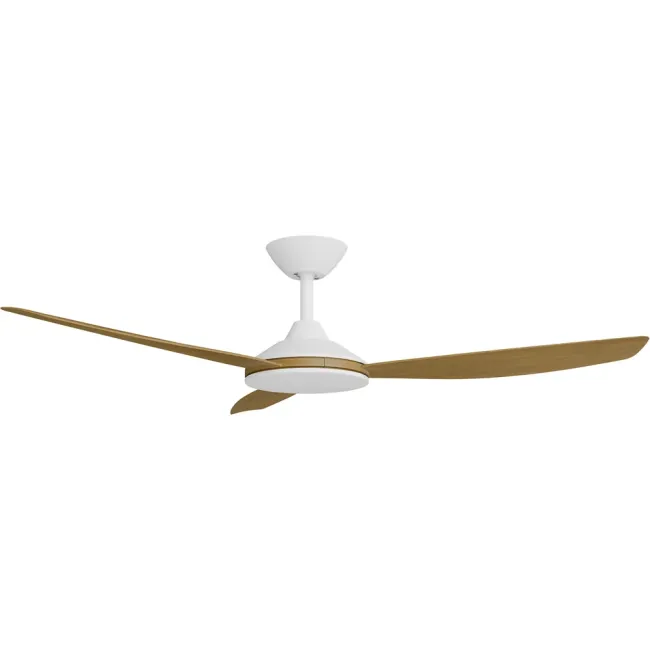 Calibo Condor 52" DC Smart Ceiling Fan in White & Teak CON-352W-TE