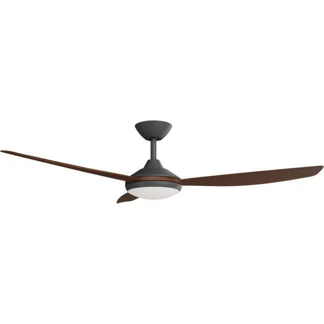 Calibo Condor 56" DC Smart Ceiling Fan and LED Light in Black & Koa CON-356B-KO-L