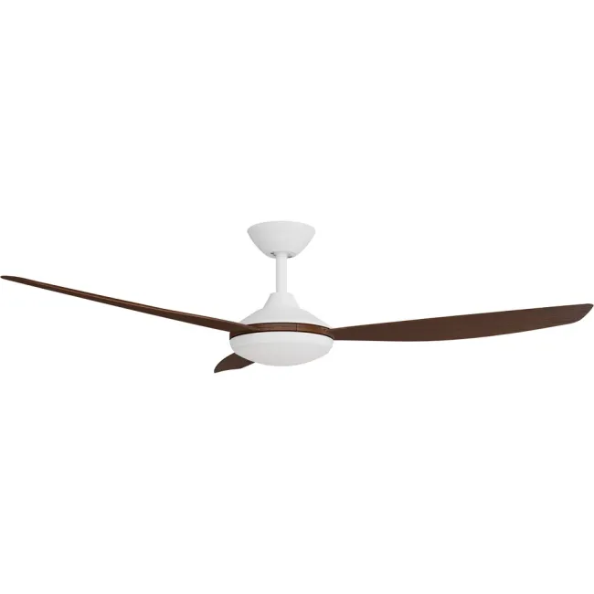 Calibo Condor 56" DC Smart Ceiling Fan and LED Light in White & Koa CON-356W-KO-L