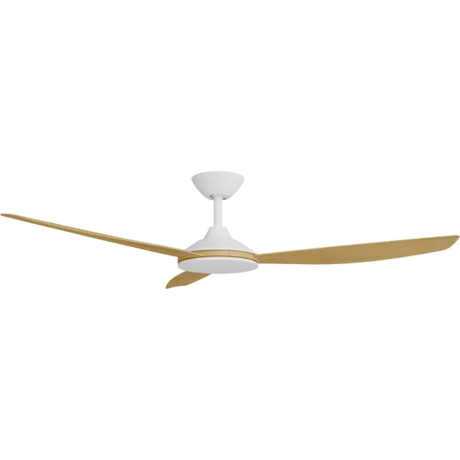 Calibo Condor 56" DC Smart Ceiling Fan in White & Bamboo CON-356W-BA