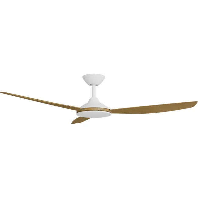 Calibo Condor 56" DC Smart Ceiling Fan in White & Teak CON-356W-TE