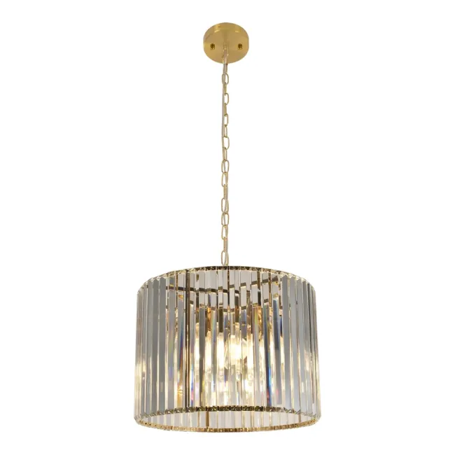 Calibo Crane 4 Light Pendant Light in Gold & Crystal CRA-4PN-E27-CL-GD