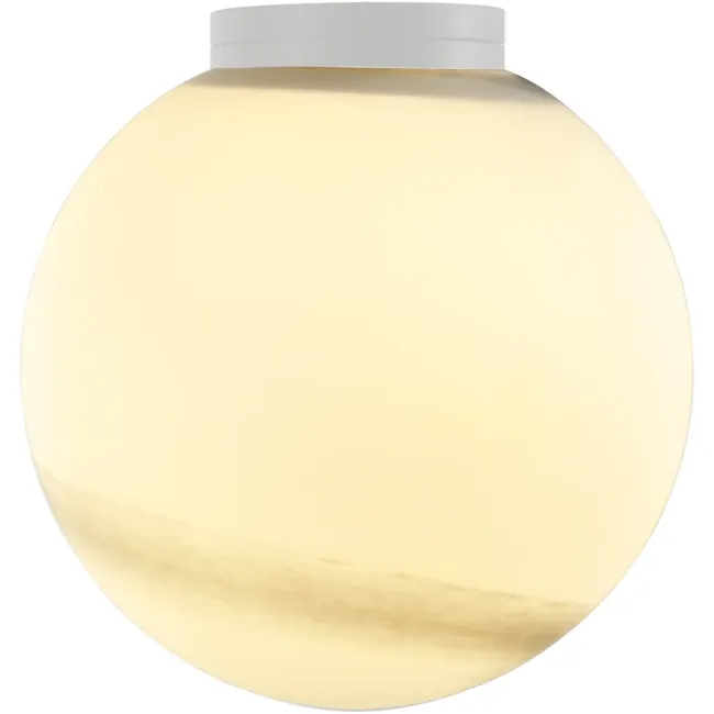 Calibo Crest 120mm Alabaster Glass Orb Wall Light in White CRE-12WL-G9-AB-WH