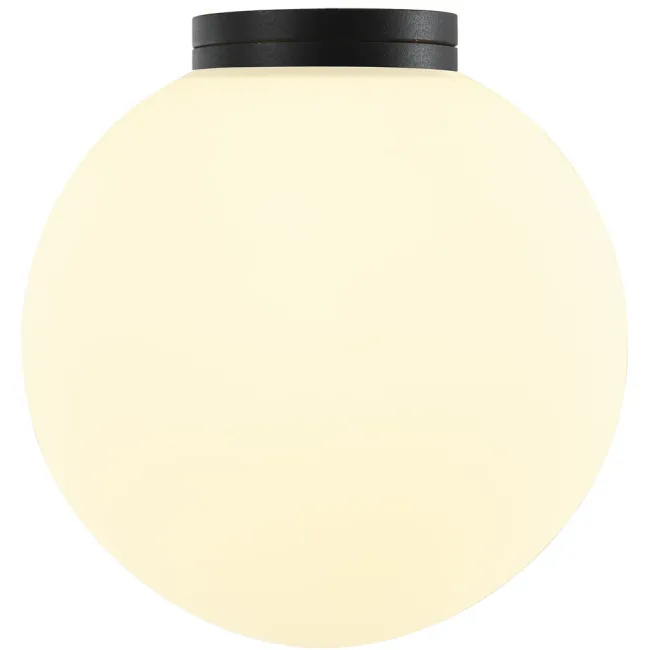 Calibo Crest 120mm Opal Glass Orb Wall Light in Black CRE-12WL-G9-OP-BK