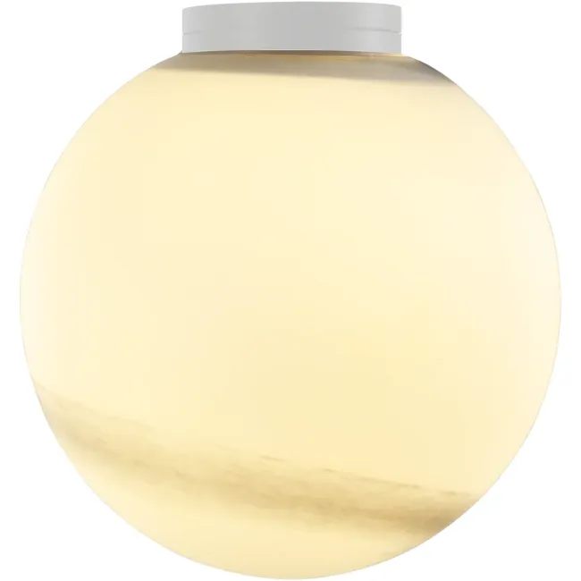 Calibo Crest 140mm Alabaster Glass Orb Wall Light in White CRE-14WL-G9-AB-WH