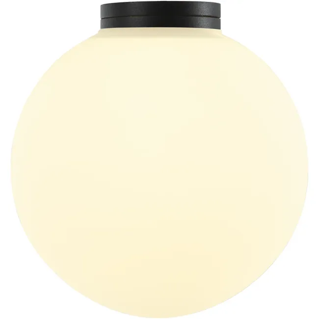 Calibo Crest 140mm Opal Glass Orb Wall Light in Black CRE-14WL-G9-OP-BK