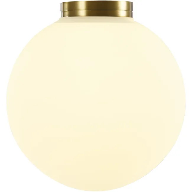 Calibo Crest 140mm Opal Glass Orb Wall Light in Brass CRE-14WL-G9-OP-BR