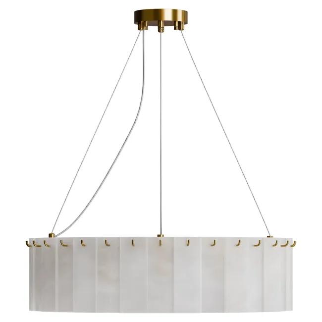 Calibo Mirage Layered Alabaster Glass 12 Light Pendant MIR-12PN-60-E14-BR-AL