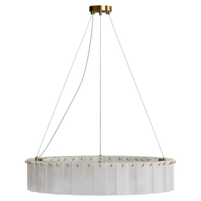 Calibo Mirage Layered Alabaster Glass 18 Light Pendant MIR-18PN-80-E14-BR-AL