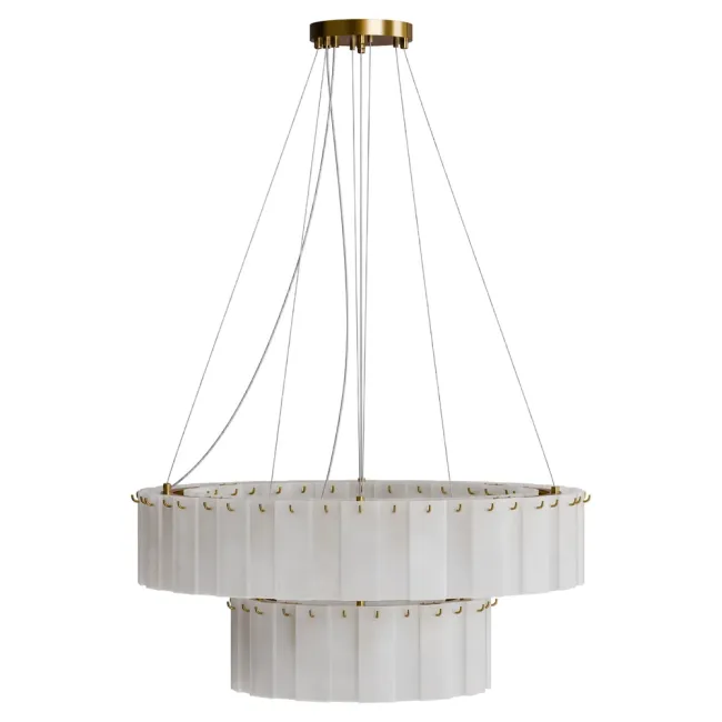 Calibo Mirage Layered Alabaster Glass 28 Light Pendant MIR-28PN-80-45-E14-BR-AL