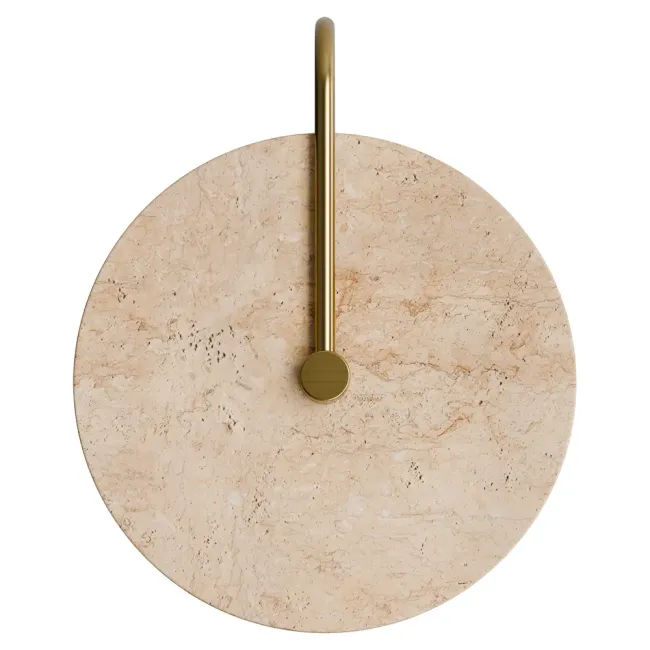 Calibo Orville Backlit 250mm LED Wall Light in Brass & Natural Travertine ORV-25WLH-5W-BR-TT