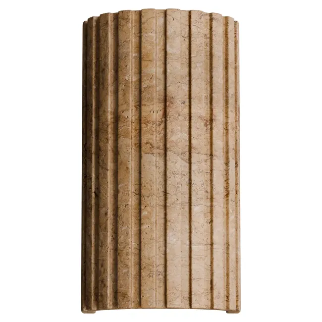 Calibo Orville Ribbed LED Wall Light in Natural Travertine ORV-22WLL-5W-TT