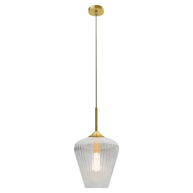 Calibo Ribbon Fluted Glass 280mm Pendant Light RIB-1PN-28-E27-XX-GD