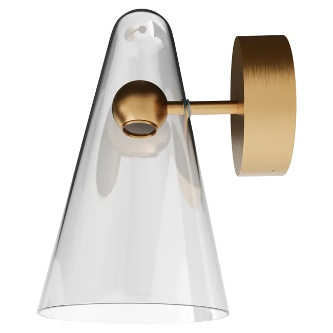 Calibo Skua Hand Blown Glass Wall Light in Brushed Brass SKU-26WL-5W-BR