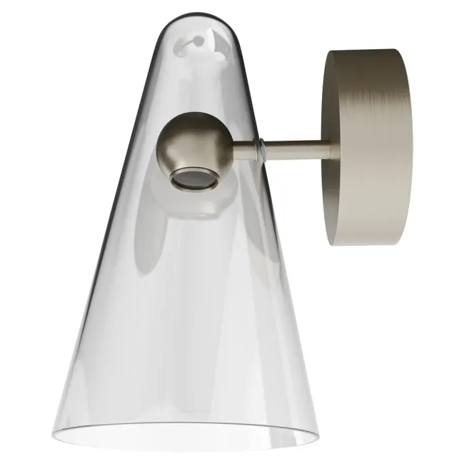 Calibo Skua Hand Blown Glass Wall Light in Brushed Nickel SKU-26WL-5W-BN