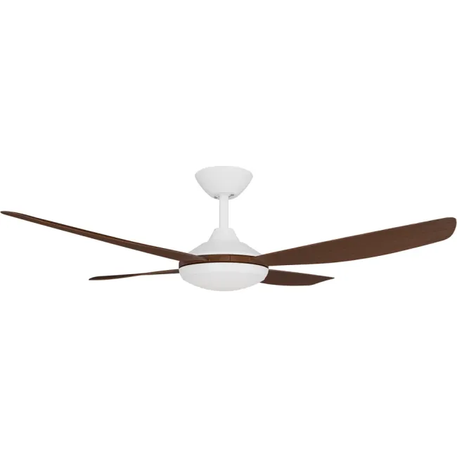 Calibo Vanga 48" DC Ceiling Fan and LED Light in White & Koa VAN-448W-KO-L
