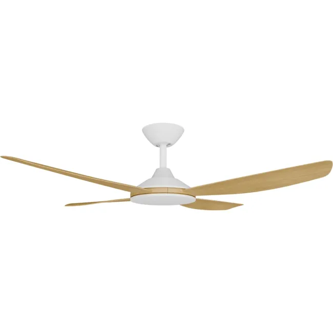 Calibo Vanga 48" DC Ceiling Fan in White & Bamboo VAN-448W-BA