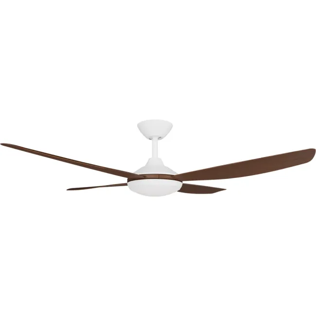 Calibo Vanga 52" DC Ceiling Fan and LED Light in White & Koa VAN-452W-KO-L