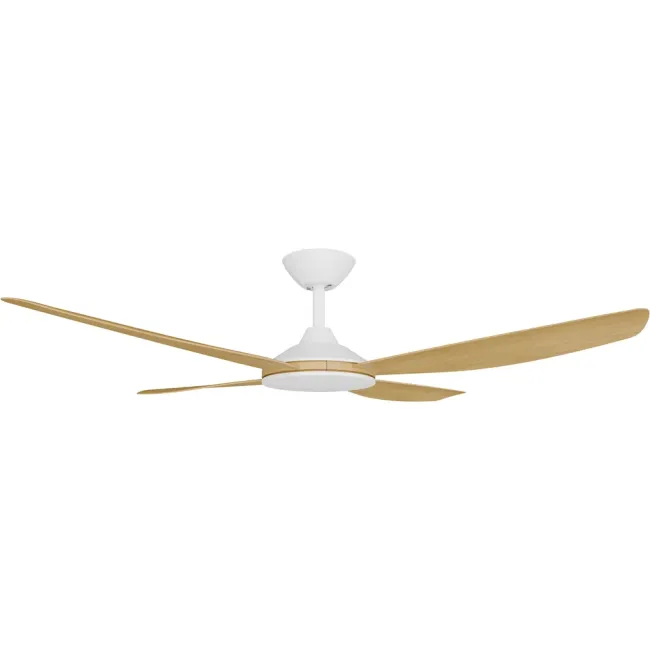 Calibo Vanga 52" DC Ceiling Fan in White & Bamboo VAN-452W-BA