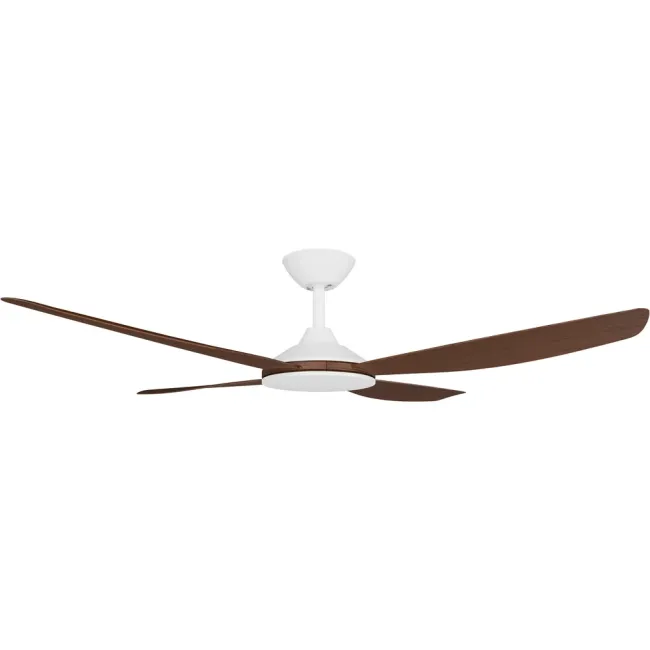 Calibo Vanga 52" DC Ceiling Fan in White & Koa VAN-452W-KO