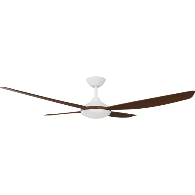 Calibo Vanga 56" DC Ceiling Fan and LED Light in White & Koa VAN-456W-KO-L