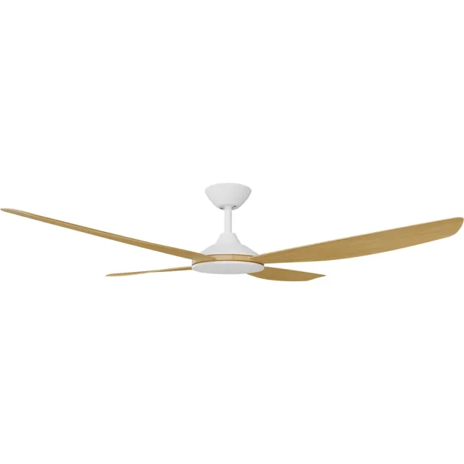 Calibo Vanga 56" DC Ceiling Fan in White & Bamboo VAN-456W-BA