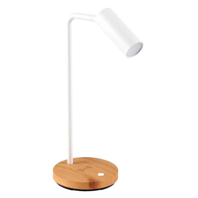 Connor 5W LED White Table Lamp with Wireless Charger by Eglo