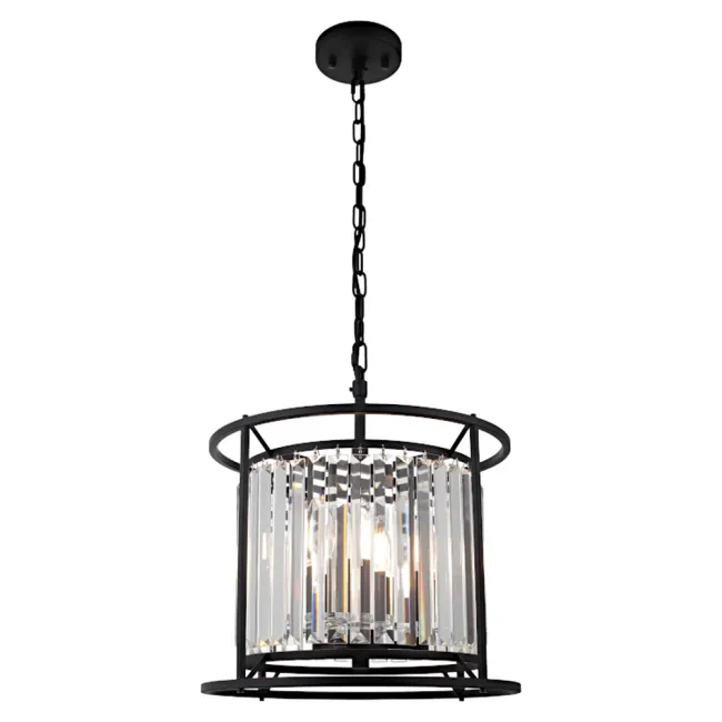 Cougar Lighting Amelia 3 Light Pendant Light in Black AMEL3PBLK