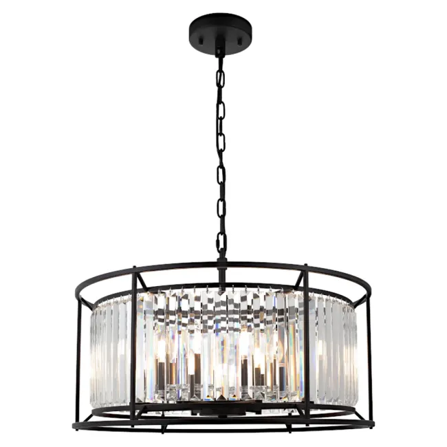 Cougar Lighting Amelia 8 Light Pendant Light in Black AMEL8PBLK