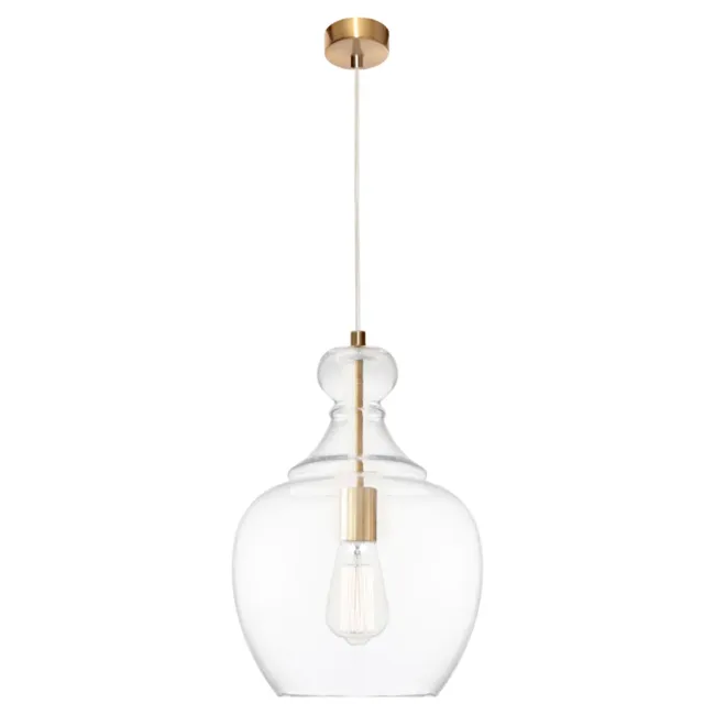 Cougar Lighting Bellac Glass Pendant Light in Gold BELL1PGLD